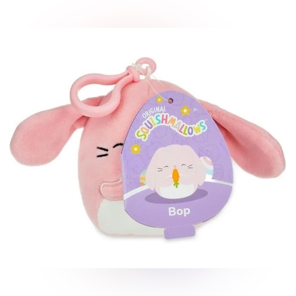 Kellytoy Bop the Carrot Bunny Squishmallow Clip-on Backpack Stuffed Plush Toy - Picture 3 of 13